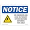 Signmission OSHA Notice, 5" Height, De-Energized And Lock Out Boost Sign With Symbol, 7" X 5", Landscape OS-NS-D-57-L-10958 - alternate 1